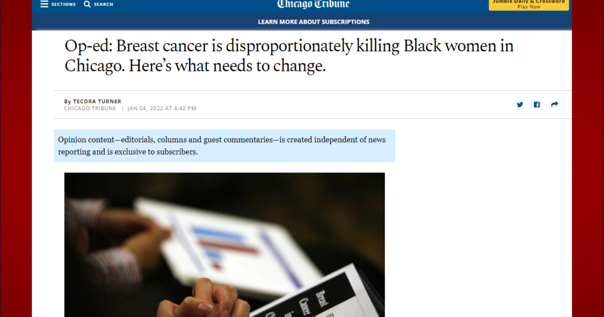 Student Op-Ed: End Racial Disparity in Breast Cancer Mortality ...